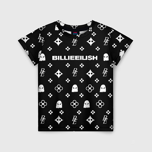 Детская футболка Billie Eilish: Black Pattern / 3D-принт – фото 1
