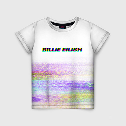 Детская футболка BILLIE EILISH: White Glitch / 3D-принт – фото 1