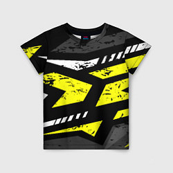 Детская футболка Black yellow abstract sport style