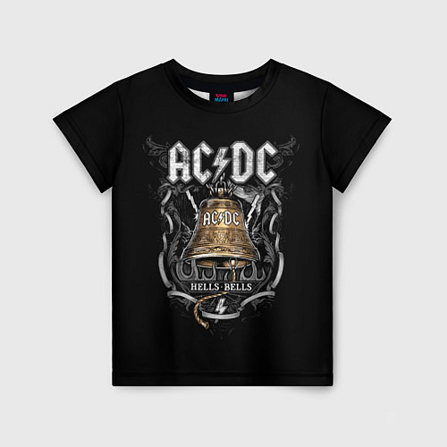 Детская футболка ACDC - hells bells / 3D-принт – фото 1