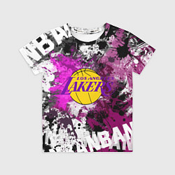 Футболка детская Лос-Анджелес Лейкерс, Los Angeles Lakers, цвет: 3D-принт