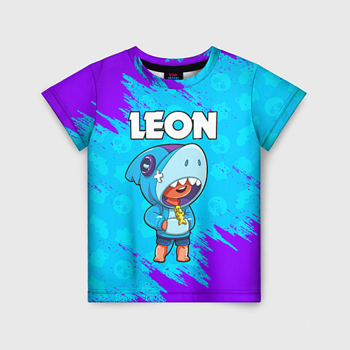 Детская футболка BRAWL STARS LEON SHARK / 3D-принт – фото 1