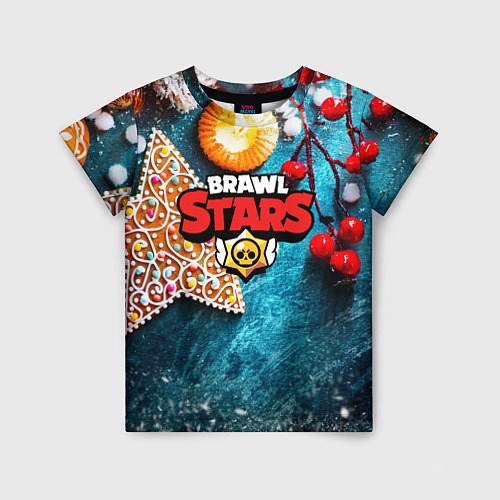 Детская футболка Brawl Stars новогодний / 3D-принт – фото 1