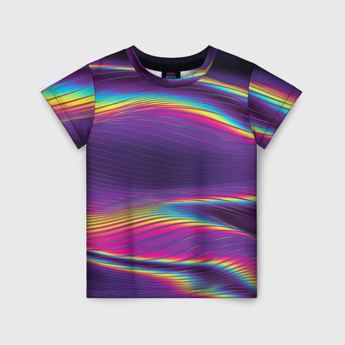 Детская футболка Разноцветные волнообразные / 3D-принт – фото 1