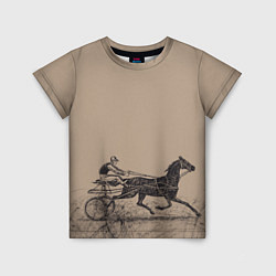 Футболка детская Лошадь с колесницей, цвет: 3D-принт