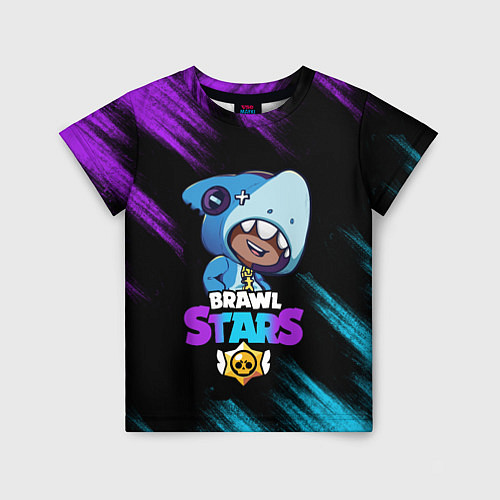 Детская футболка Brawl Stars LEON SHARK / 3D-принт – фото 1