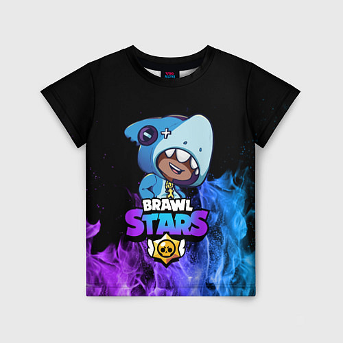 Детская футболка Brawl Stars LEON SHARK / 3D-принт – фото 1