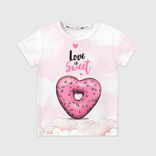 Детская футболка Пончик сердечко / 3D-принт – фото 1