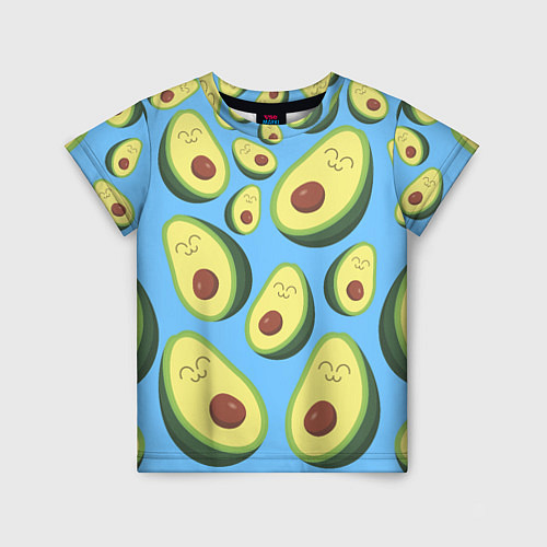 Детская футболка Авокадо паттерн / 3D-принт – фото 1