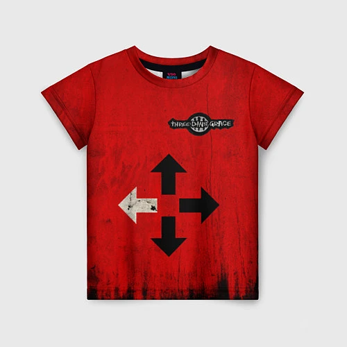 Детская футболка THREE DAYS GRACE RED / 3D-принт – фото 1