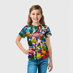 Футболка детская Roblox Cubes, цвет: 3D-принт — фото 2
