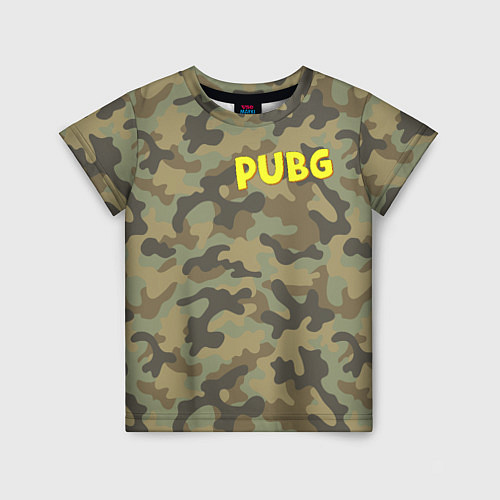 Детская футболка PUBG лесной камуфляж / 3D-принт – фото 1