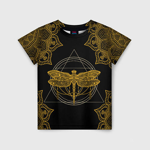 Детская футболка Golden dragonfly / 3D-принт – фото 1