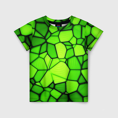 Детская футболка Зеленая мозаика / 3D-принт – фото 1