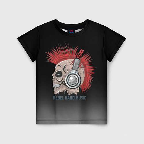 Детская футболка Rebel hard music / 3D-принт – фото 1