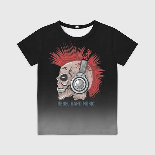 Детская футболка Rebel hard music / 3D-принт – фото 1