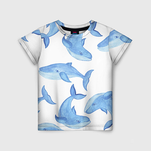 Детская футболка Косяк китов / 3D-принт – фото 1