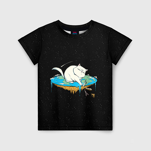 Детская футболка Flat earth Cat / 3D-принт – фото 1