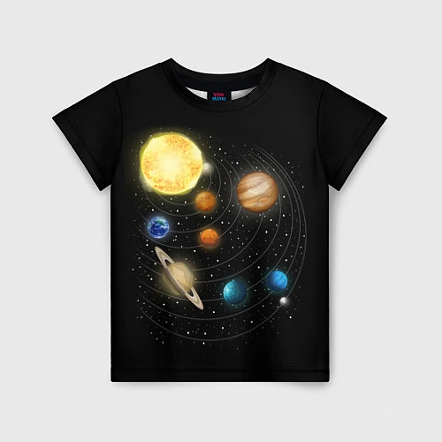 Детская футболка Солнечная Система / 3D-принт – фото 1