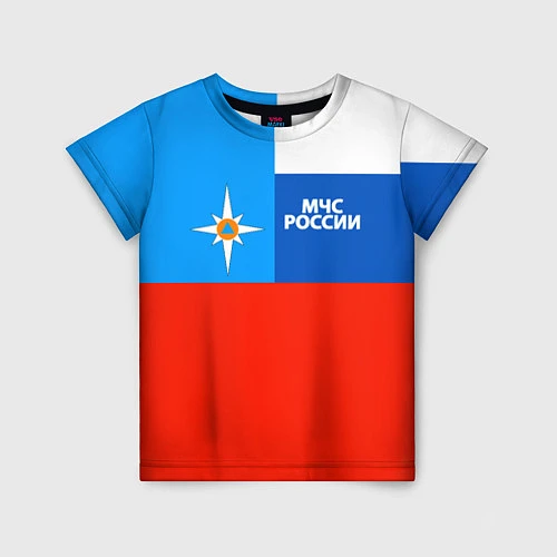 Детская футболка Флаг МЧС России / 3D-принт – фото 1