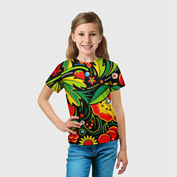 Футболка детская Цветы, цвет: 3D-принт — фото 2