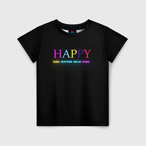 Детская футболка HAPPY / 3D-принт – фото 1