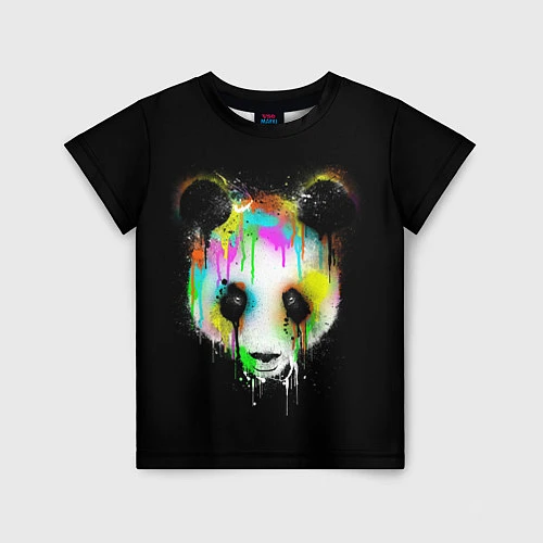 Детская футболка Панда в краске / 3D-принт – фото 1