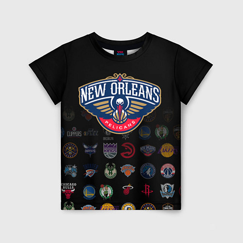 Детская футболка New Orleans Pelicans 1 / 3D-принт – фото 1