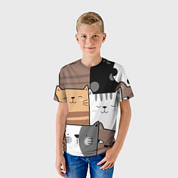 Футболка детская Котейки, цвет: 3D-принт — фото 2