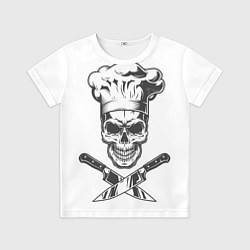Футболка детская Череп повар, цвет: 3D-принт