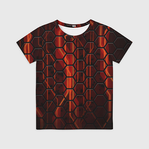 Детская футболка Огненные соты / 3D-принт – фото 1
