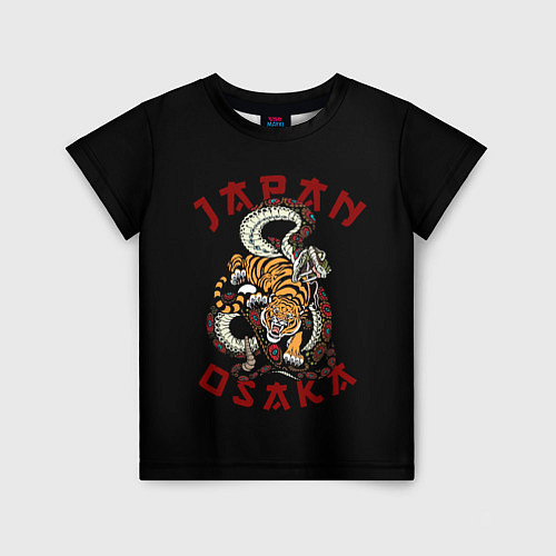 Детская футболка Японский Тигр иероглиф сзади / 3D-принт – фото 1