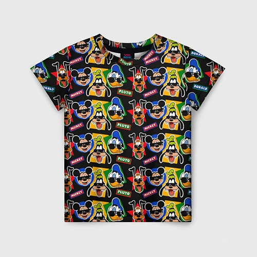 Детская футболка Микки Маус и Гуффи / 3D-принт – фото 1