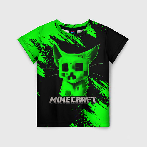 Детская футболка MINECRAFT CREEPER CAT / 3D-принт – фото 1