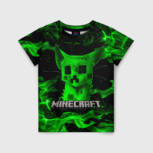 Детская футболка MINECRAFT CREEPER CAT / 3D-принт – фото 1