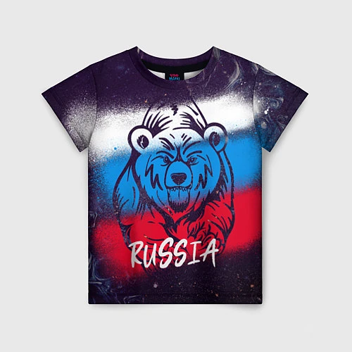 Детская футболка Russia Bear / 3D-принт – фото 1