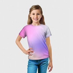 Футболка детская Светлый градиент розовый мода, цвет: 3D-принт — фото 2
