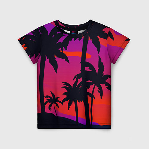 Детская футболка Тропический пляж / 3D-принт – фото 1