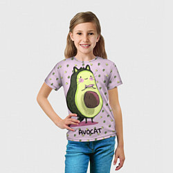 Футболка детская Авокадо Кот, цвет: 3D-принт — фото 2