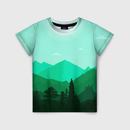 Детская футболка Горы пейзаж дикая природа / 3D-принт – фото 1