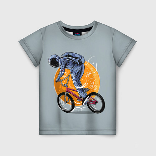 Детская футболка Космический велосипедист Z / 3D-принт – фото 1
