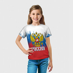 Футболка детская РОССИЯ ТРИКОЛОР, цвет: 3D-принт — фото 2
