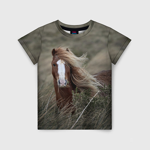 Детская футболка Конь / 3D-принт – фото 1