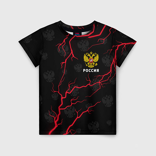 Детская футболка РОССИЯ RUSSIA / 3D-принт – фото 1