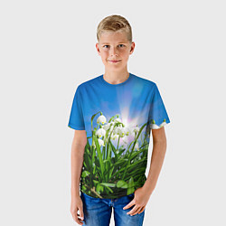 Футболка детская Подснежники, цвет: 3D-принт — фото 2
