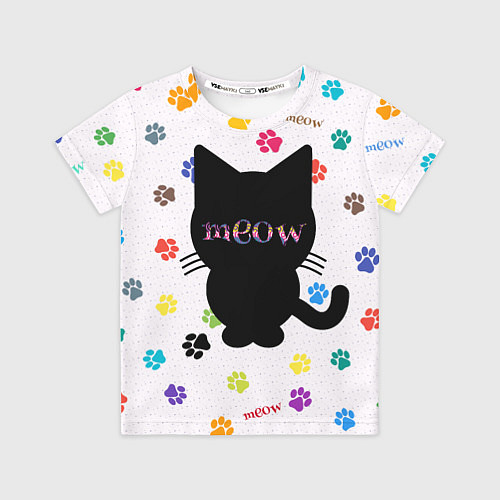 Детская футболка Meow / 3D-принт – фото 1