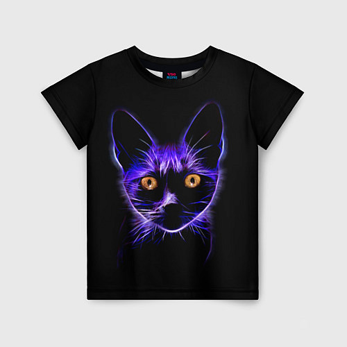 Детская футболка Дикая кошка / 3D-принт – фото 1