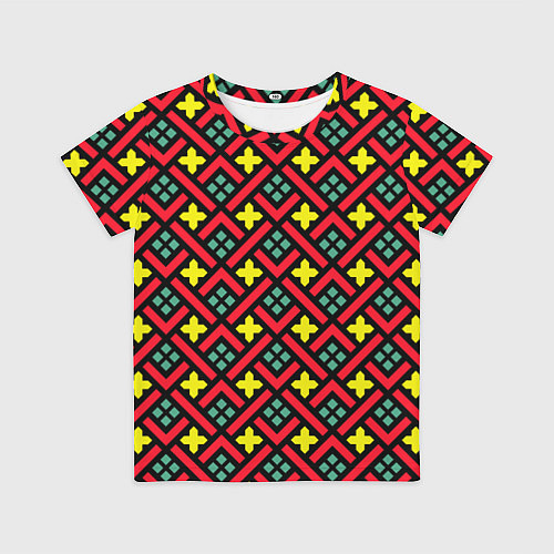 Детская футболка Abstract cross armor / 3D-принт – фото 1