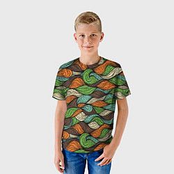 Футболка детская Абстрактные волны, цвет: 3D-принт — фото 2