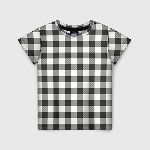 Детская футболка Черно-белая клетка / 3D-принт – фото 1